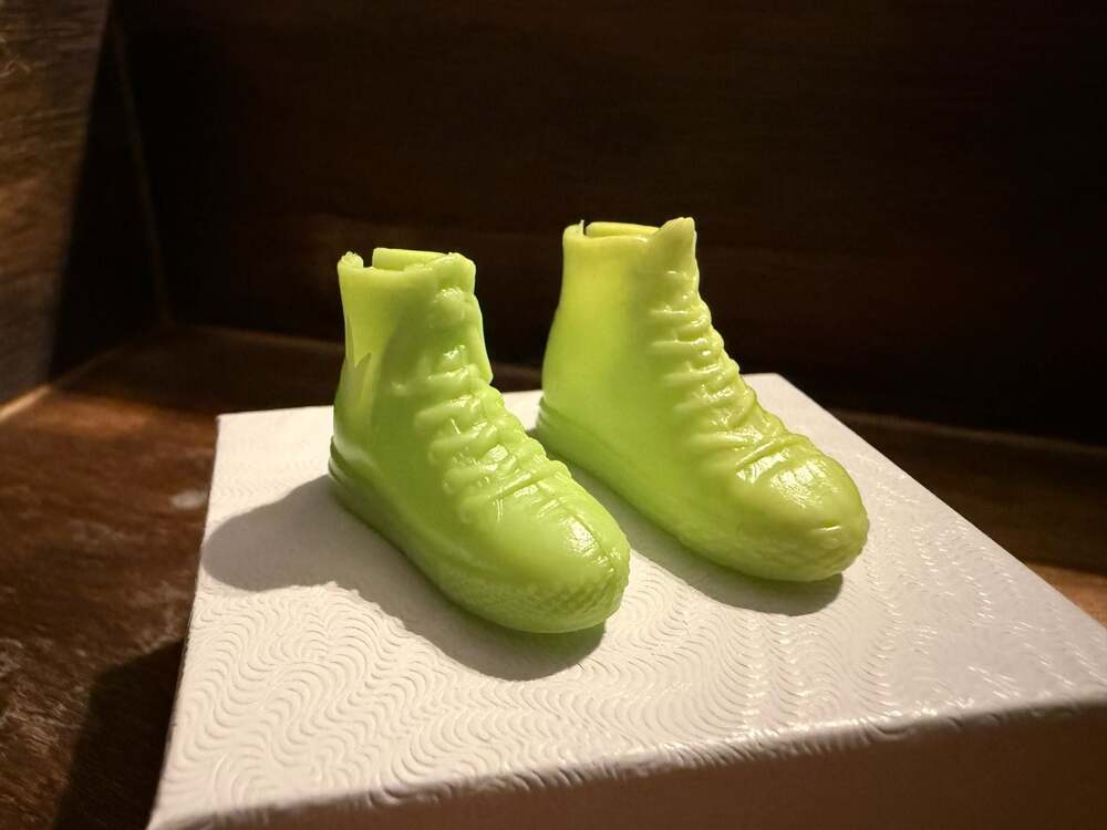 Mattel Barbie Neon Green High Top Dinosaur Print Sneakers Doll Shoes